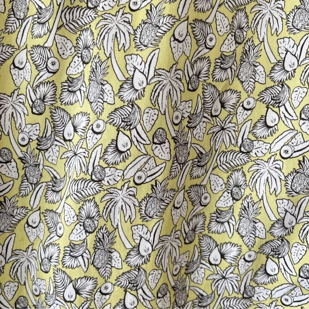 Ted Baker Short Sleeve Button Down Casual Dress shirt Tropical yellow white blk - Picture 8 of 10